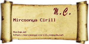 Mircsonya Cirill névjegykártya